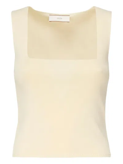 Akep Square-neck Sleeveless Top In Neutral