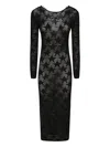 Akep Long Knitted Dress In Black