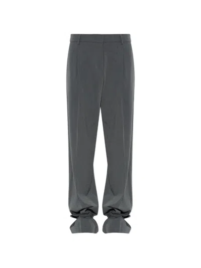 Akep Tie-hem Pressed Trousers In Gray