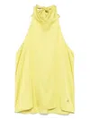 Akep Attached-scarf Satin Top In Nero