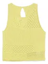 Akep Lace-stitch Knitted Top In Verde
