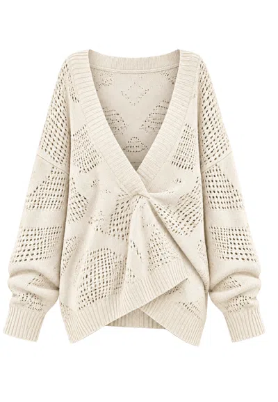 Akep V-neck Pullover  In Cotton And Cashmere In Neutral