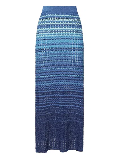 Akep Wavy-pattern Knit Skirt