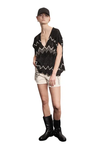 Akep Woman  Zig Zag In Black