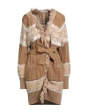 Akep Woman Cardigan Beige Size L Polyacrylic, Polyamide, Textile Fibers, Alpaca Wool, Wool