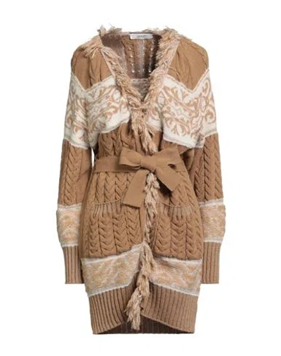Akep Woman Cardigan Beige Size L Polyacrylic, Polyamide, Textile Fibers, Alpaca Wool, Wool