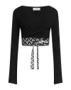 Akep Woman Cardigan Black Size 6 Viscose, Polyamide, Elastane