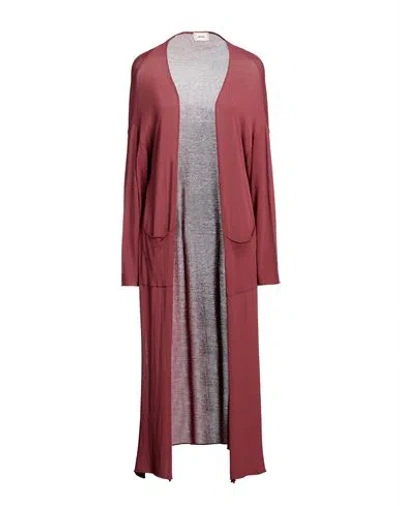 Akep Woman Cardigan Brick Red Size S Viscose, Polyester