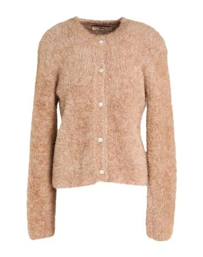 Akep Woman Cardigan Camel Size 8 Polyamide In Beige