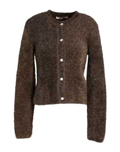 Akep Woman Cardigan Dark Brown Size 8 Polyamide
