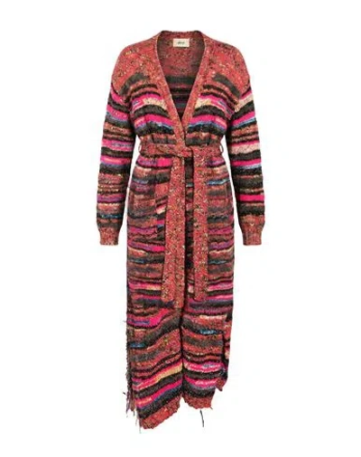 Akep Woman Cardigan Fuchsia Size 4 Acrylic, Mohair Wool, Nylon In Multi