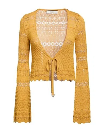 Akep Woman Cardigan Marigold Size 6 Viscose, Polyester In Yellow