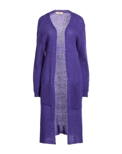 Akep Woman Cardigan Purple Size 8 Acrylic, Polyamide, Mohair Wool