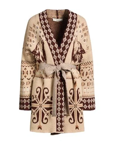 Akep Woman Cardigan Sand Size S Merino Wool, Acrylic, Polyacrylic, Wool, Alpaca Wool In Nude