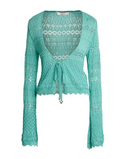 Akep Woman Cardigan Turquoise Size 4 Viscose, Polyester In Blue
