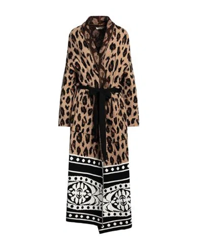 Akep Woman Coat Camel Size M Acrylic, Merino Wool, Synthetic Fibers, Alpaca Wool In Brown