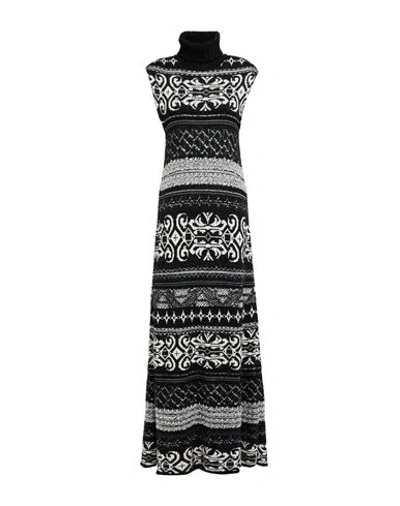 Akep Woman Maxi Dress Black Size 2 Synthetic Fibers, Wool, Alpaca Wool, Merino Wool, Metallic Fiber