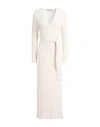 Akep Woman Maxi Dress Cream Size M Viscose, Polyester, Polyamide In White