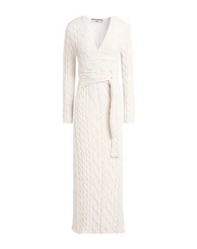 Akep Woman Maxi Dress Cream Size M Viscose, Polyester, Polyamide In White