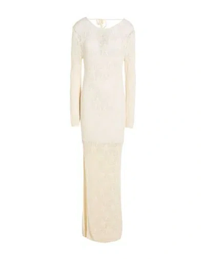 Akep Woman Maxi Dress Cream Size S Viscose, Polyamide In White