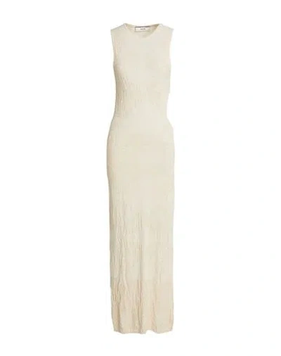 Akep Woman Maxi Dress Ivory Size M Cotton, Polyamide, Polyester, Metallic Polyester In White