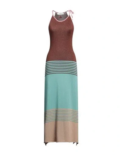 Akep Woman Maxi Dress Rust Size M Viscose, Polyamide, Polyester In Red