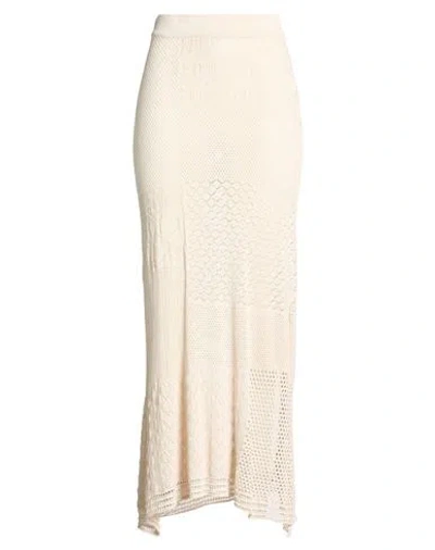 Akep Woman Maxi Skirt Beige Size 4 Viscose, Polyester