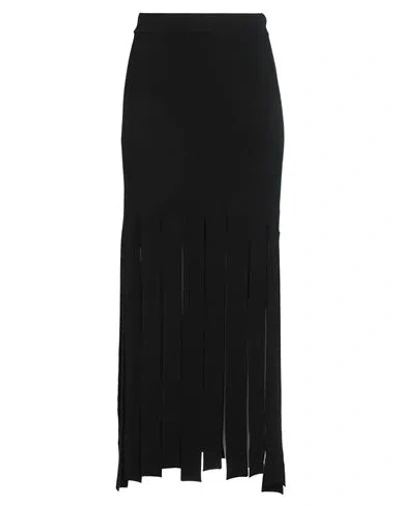 Akep Woman Maxi Skirt Black Size 4 Viscose, Polyamide, Elastic Fibres