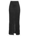 Akep Woman Maxi Skirt Black Size 8 Cotton, Polyester, Metallic Fiber, Polyamide
