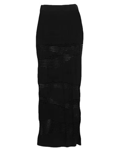 Akep Woman Maxi Skirt Black Size 8 Viscose, Polyester