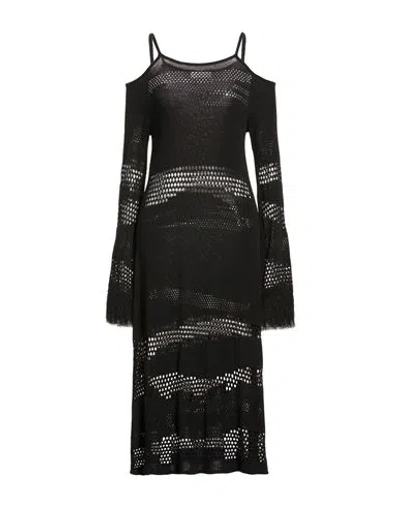 Akep Woman Midi Dress Black Size 6 Viscose, Polyester