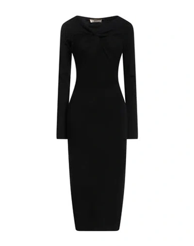 Akep Woman Midi Dress Black Size 6 Viscose, Polyester, Polyamide