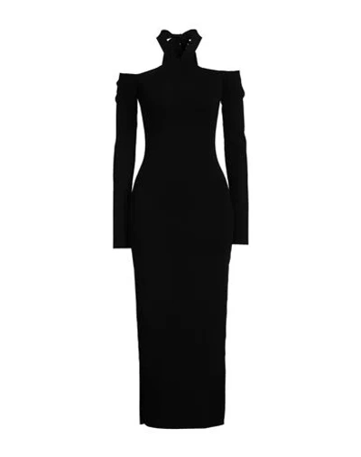 Akep Woman Midi Dress Black Size M Viscose, Polyester, Polyamide