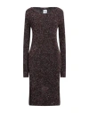 Akep Woman Midi Dress Burgundy Size 4 Polyamide, Metallized Polyamide In Red