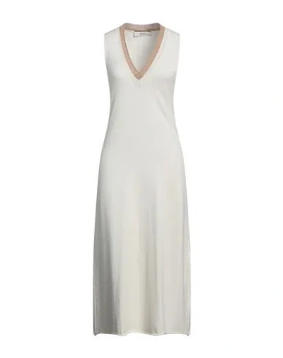Akep Woman Midi Dress Ivory Size S Ecovero Viscose, Polyester In White
