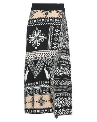 Akep Woman Midi Skirt Black Size 2 Acrylic, Merino Wool, Metallic Fiber, Viscose