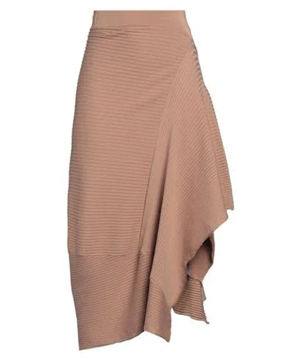 Akep Woman Midi Skirt Camel Size 4 Viscose, Polyester, Polyamide In Beige