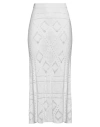 Akep Woman Midi Skirt Cream Size 4 Viscose, Polyester In White