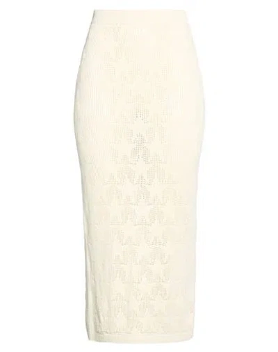 Akep Woman Midi Skirt Ivory Size 8 Viscose, Polyamide In White