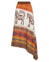 Akep Woman Midi Skirt Orange Size 6 Merino Wool, Acrylic In Orange