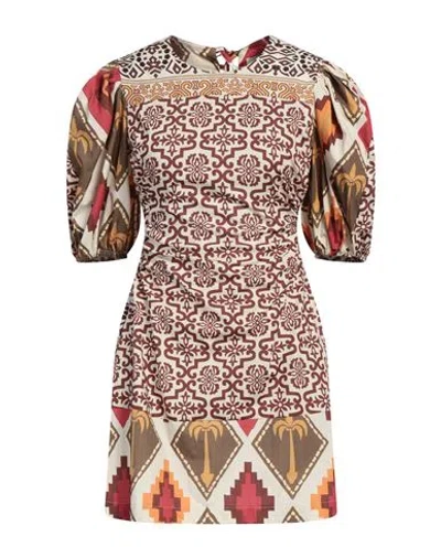 Akep Woman Mini Dress Beige Size 8 Cotton