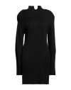 Akep Woman Mini Dress Black Size 10 Wool, Acrylic