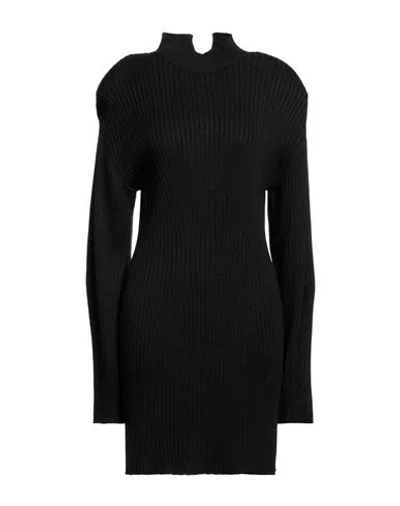 Akep Woman Mini Dress Black Size 8 Wool, Acrylic