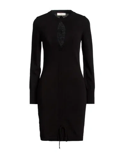 Akep Woman Mini Dress Black Size 2 Lyocell, Merino Wool, Elastane