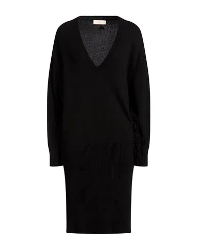 Akep Woman Mini Dress Black Size 2 Viscose, Polyamide, Wool, Cashmere
