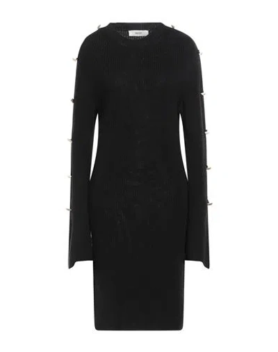 Akep Woman Mini Dress Black Size 4 Merino Wool, Acrylic