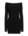 Akep Woman Mini Dress Black Size L Acrylic, Polyamide, Wool, Viscose