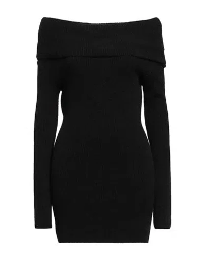 Akep Woman Mini Dress Black Size L Acrylic, Polyamide, Wool, Viscose