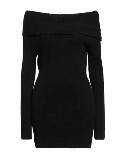 Akep Woman Mini Dress Black Size M Acrylic, Polyamide, Wool, Viscose