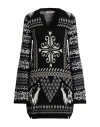 Akep Woman Mini Dress Black Size M Merino Wool, Acrylic, Textile Fibers, Wool, Alpaca Wool In Black